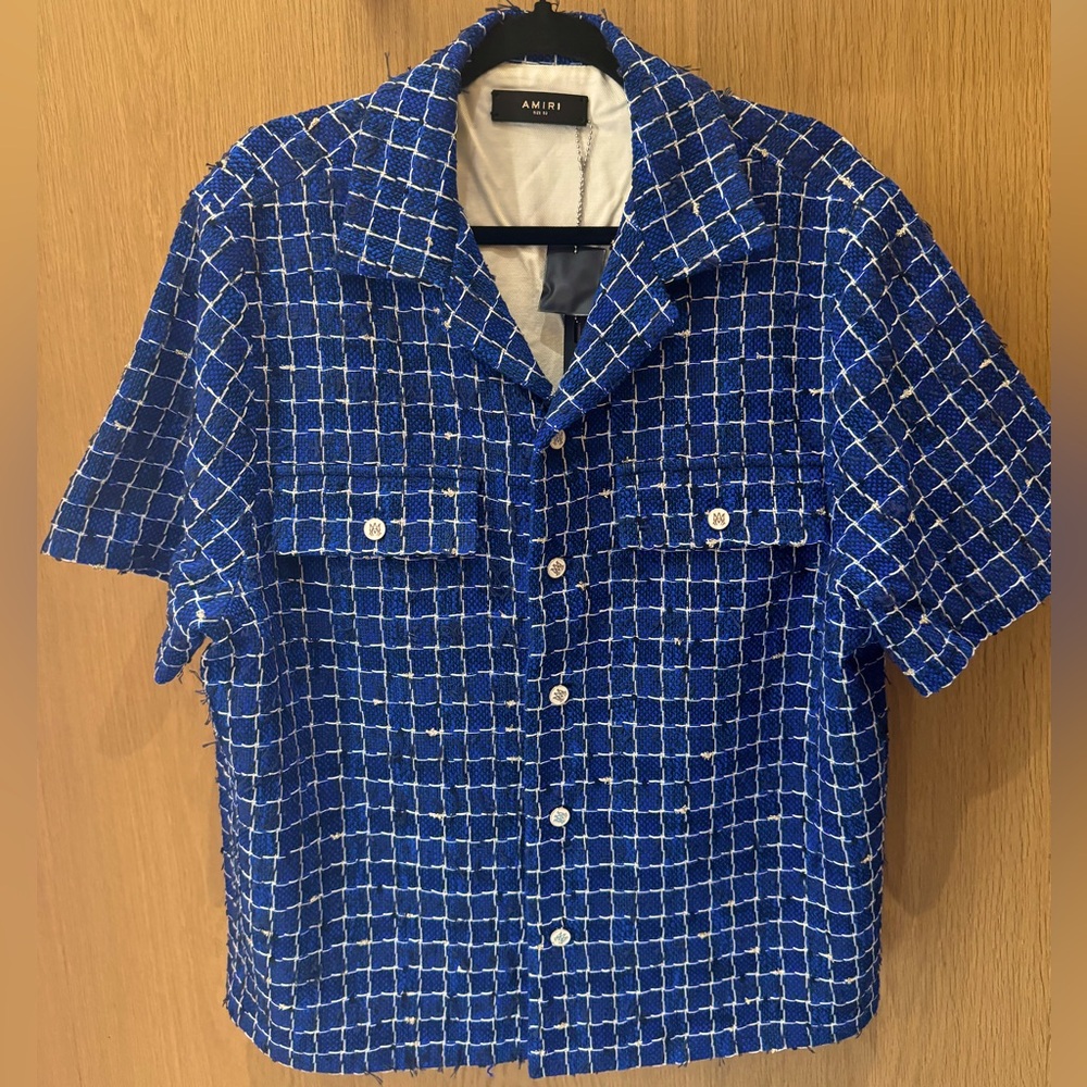 NWTS Amiri Tweed Camp Shirt